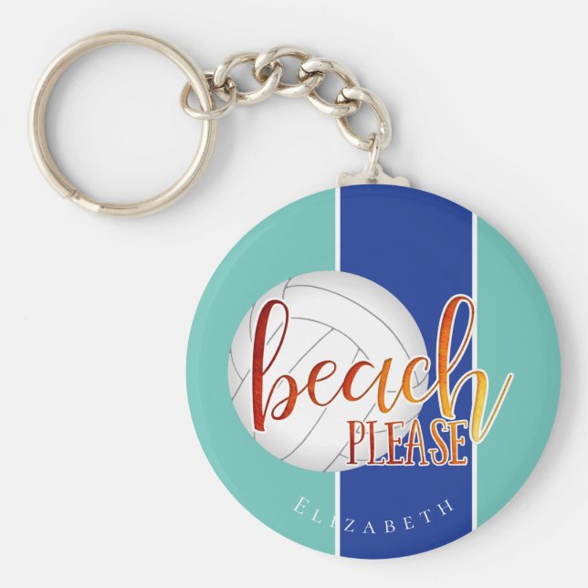 Llavero playa divertida por favor chicas de voleibol keych (Frente)