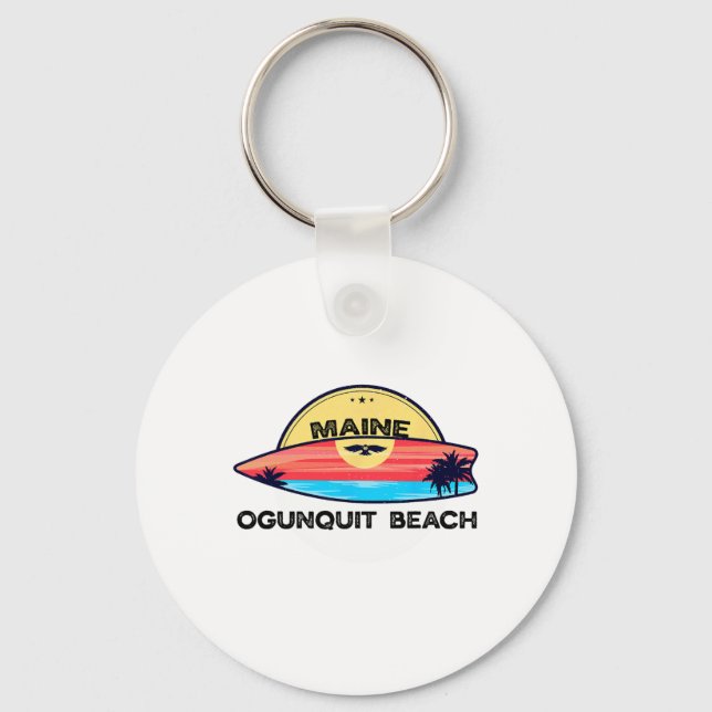 Llavero Playa Ogunquit Maine Surfboard Playa Surfing  (Anverso)