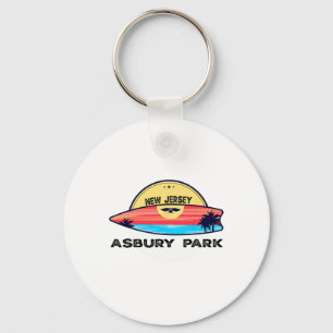Llavero Playa retro Asbury Park Nueva Jersey tabla de surf