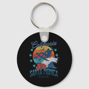 Llavero Playa Santa Mónica California Surf Vintage Vaca