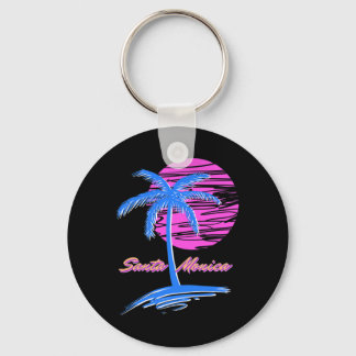 Llavero Playa Santa Monica Outrun 80 Vaporwave estético