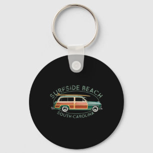 Llavero Playa Surfside Carolina del Sur Diseño Vintage de