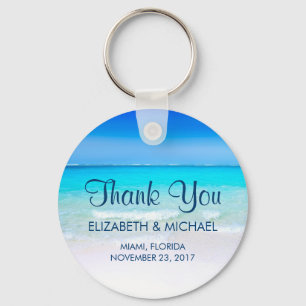 Llavero Playa tropical con Boda turquesa gracias