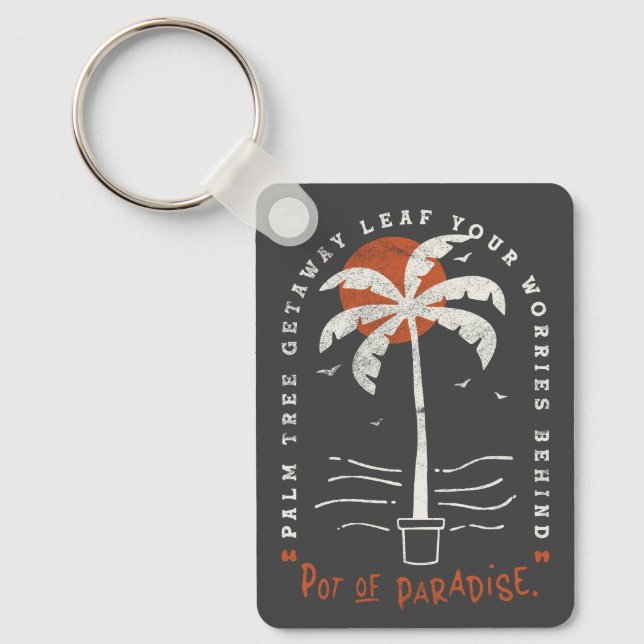 Llavero Playa Tropical Palm Tree Vibes Sol Verano Retro (Anverso)