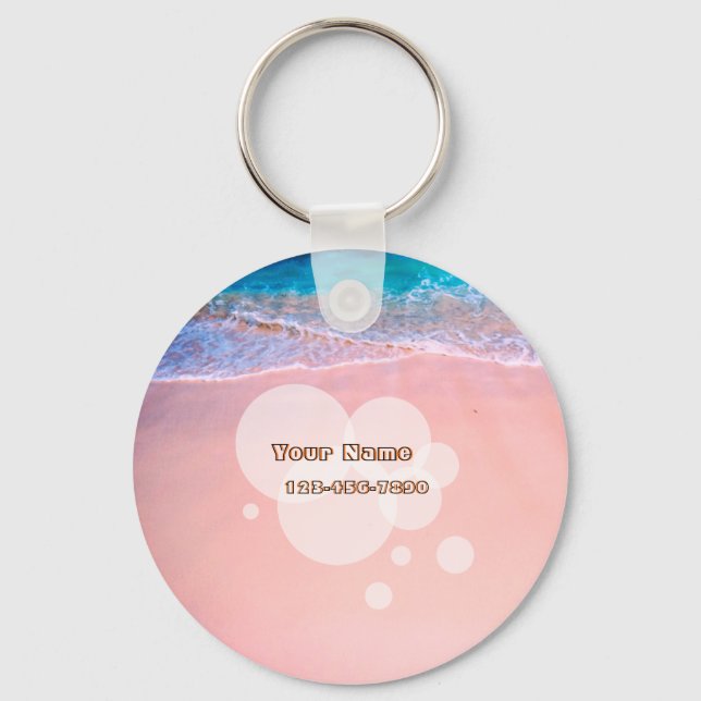 Llavero Playa Tropical personalizado (Anverso)
