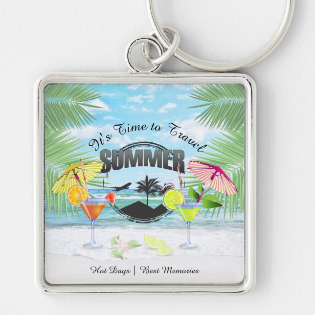 Llavero Playa tropical, vacaciones de verano | Personaliza (Frente)