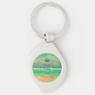 Llavero playa vintage "Keep Calm and Dream Big", cita