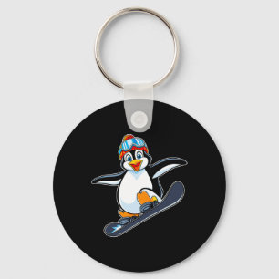 Llavero Playas de Penguin Snowboarding Adventure Design