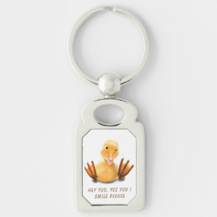 Llavero Playas Keychain Yellow Duckling Happy Wink Smile