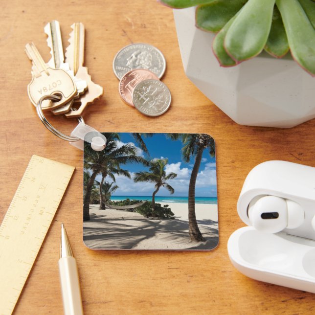Llavero Playas tropicales | Playa de Anguila, palmera (Escritorio )