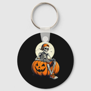 Llavero Playera de Gamer de Calabaza Espeluznante y Esquel