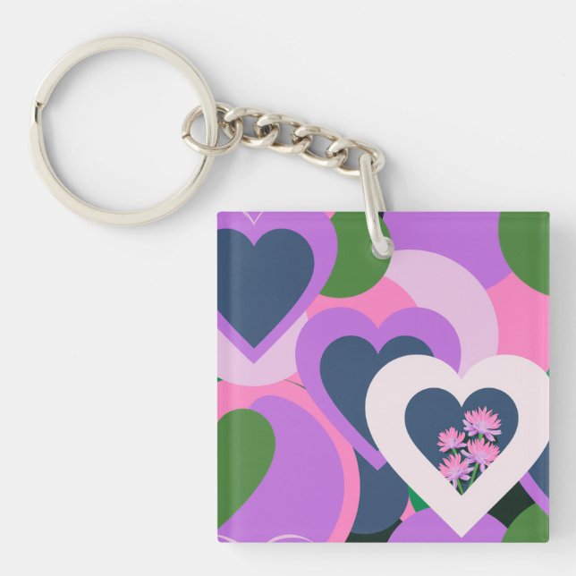 Llavero Playful Abstract Heart Acrylic Keychain (Frente)
