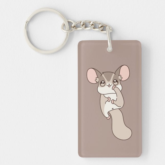 Llavero Playful Sugar Glider Cartoon Art (Frente)