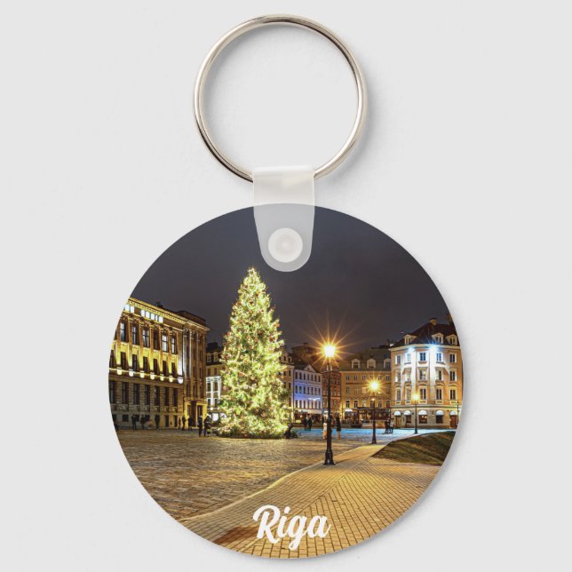 Llavero Plaza Cúpula con árbol de Navidad en Riga (Anverso)