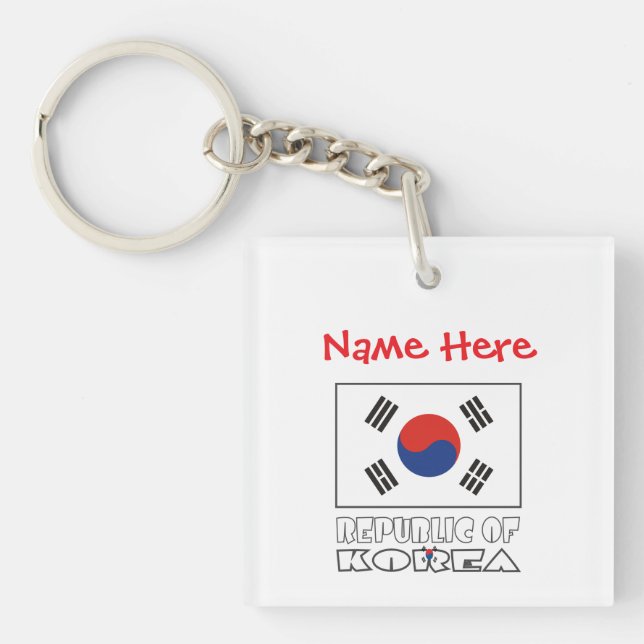 Llavero Plaza de Corea del Sur Acrílica Personalizada (Frente)