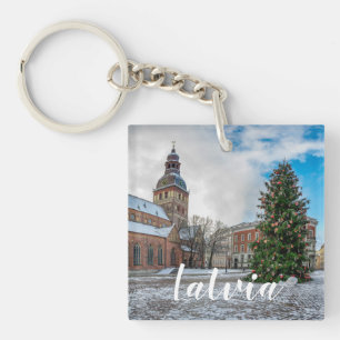 Llavero Plaza Dome con árbol de Navidad en Riga