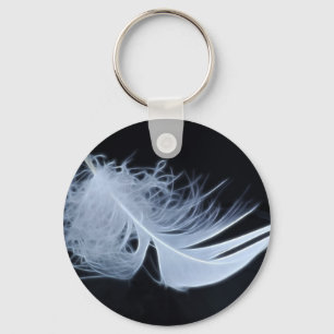 Llavero Pluma blanca - angelical por la naturaleza