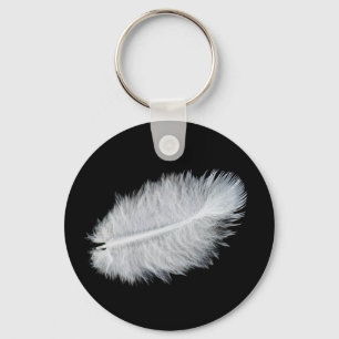 Llavero Pluma de ave blanca