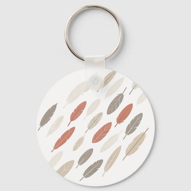 Llavero Plumas Boho Óxido Diagonal (Anverso)