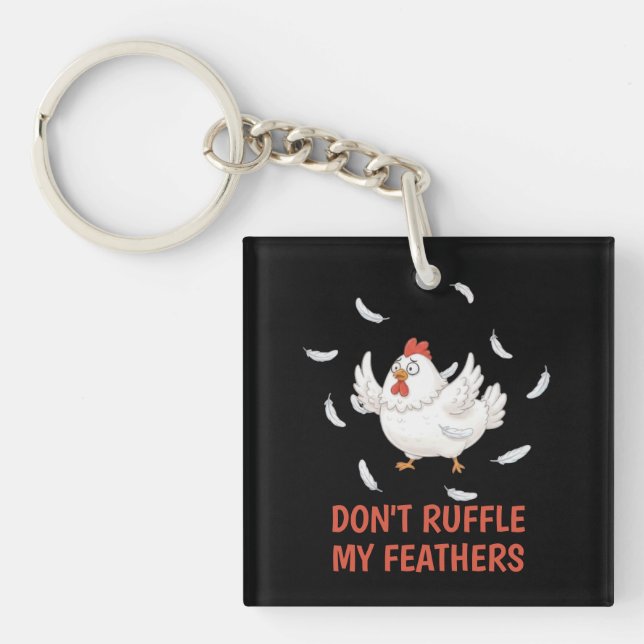 Llavero Plumas de Pollo (Frente)