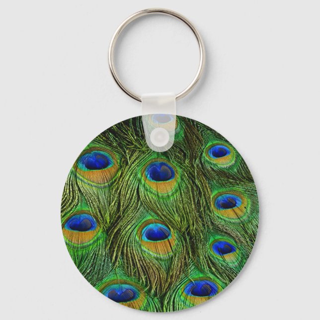 Llavero Plumas Hermosas de Pavo Real (Anverso)