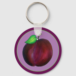 Llavero Plumas Ripe Verano Pluma Púrpura Ilustracion Fruta