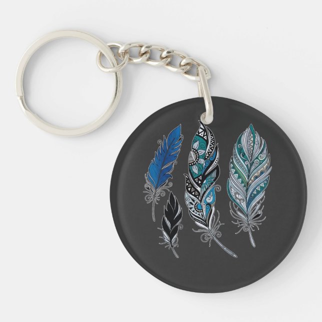 Llavero Plumas y colores bailan  (Frente)
