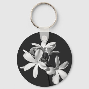 Llavero Plumeria blanca en plena floración
