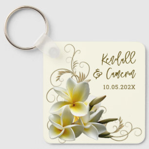 Llavero Plumeria Flourish Wedsh Favor Keychain