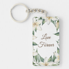 Llavero Plumeria personalizada, amor para siempre