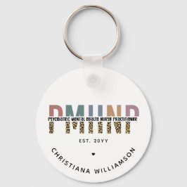 Llavero PMHNP Leopard Print Psiquiátrica Mental Health NP