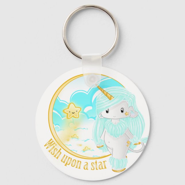 Llavero Po de Unicornio Azul (Anverso)