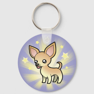 Llavero Poca chihuahua de la estrella (capa lisa)