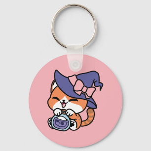 Llavero Poción de Bruja Atigrada – Diseño de Gato de Hallo