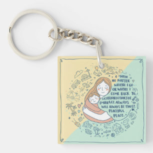 Llavero Pocket Peace: Keychain del doodle de abrazo de la 
