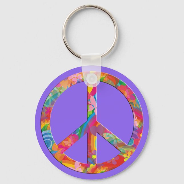 Llavero Poder de la Flor Paz | lila (Anverso)
