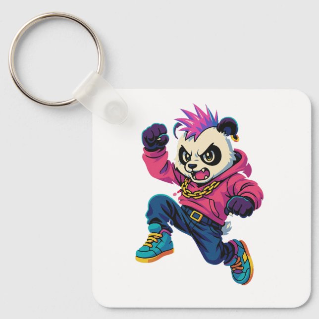 Llavero Poder de Panda Punk (Anverso)