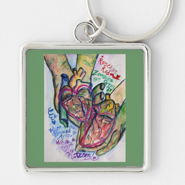 Llavero Poema de amor zombi Charm Keychain Pendants (Frente)