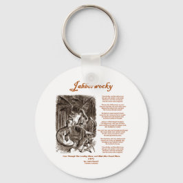 Llavero Poema de Jabberwocky de Lewis Carroll (Negro Adder