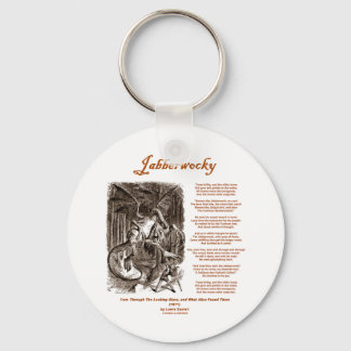 Llavero Poema de Jabberwocky de Lewis Carroll (Negro Adder
