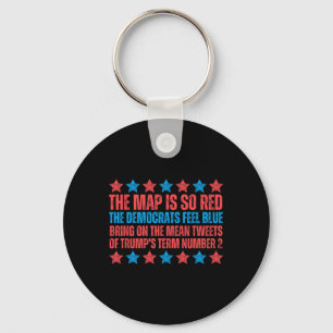 Llavero Poema de la elección de Trump Mapa rojo de San Val