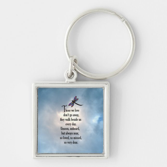 Llavero Poema "tan querido" de la libélula (Frente)