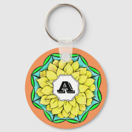 Llavero POINSETTIA MODERNO en AMARILLO