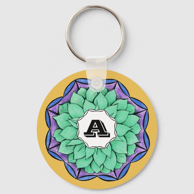 Llavero POINSETTIA MODERNO en AZUL (Anverso)