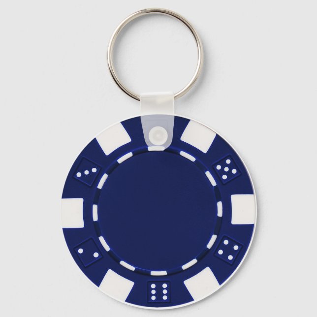 Llavero poker chip blue (Anverso)