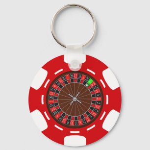 LLAVERO POKER CHIP WITH ROULETTE WHEEL