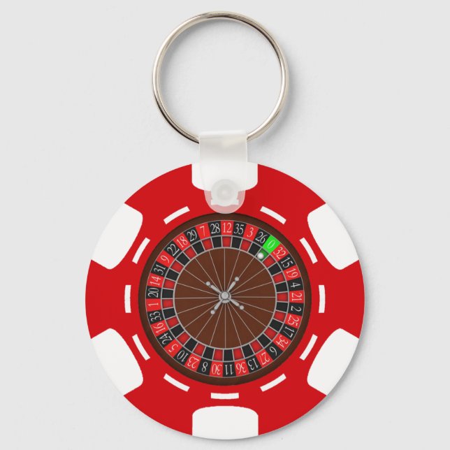 LLAVERO POKER CHIP WITH ROULETTE WHEEL (Anverso)