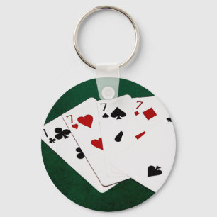 Llavero Poker Hands - Four Of A Kind - Sevens and Two