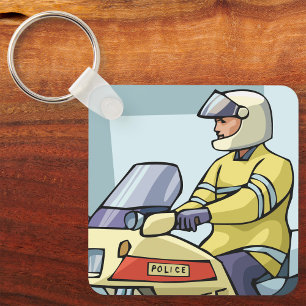 Llavero Policía En Un Keychain De Motocicletas