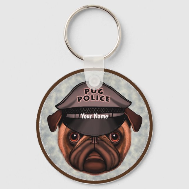 Llavero Policía Pug (Anverso)